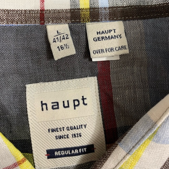 Hauptmann Germany 100% Linen Shirt, NWOT, machine washable, regular fit, Large - Picture 6 of 8